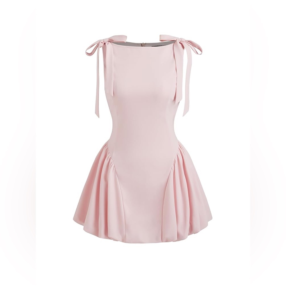 NWT cider bubble hem drop waist mini dress pink - Picture 2 of 8